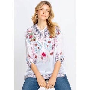 Johnny Was plus-size embroidery tunic